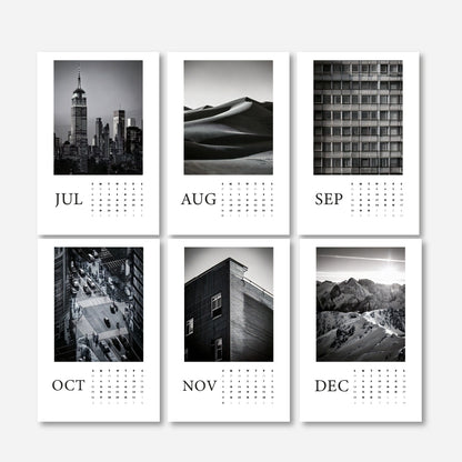 Calendar 2025 - Minimalist AI Art in Black & White