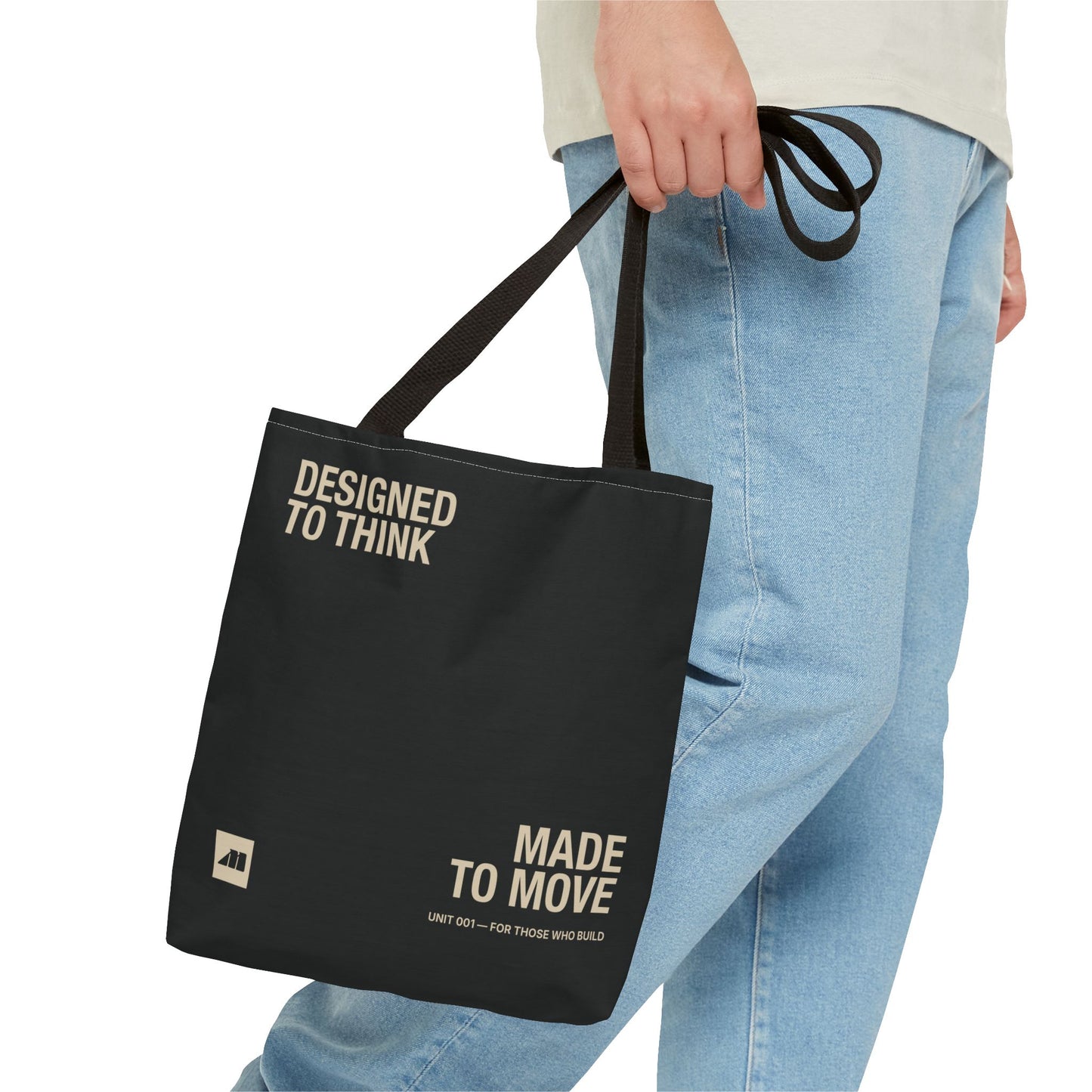 'Designed to Think' Tote Bag — Canvas AOP Carryall