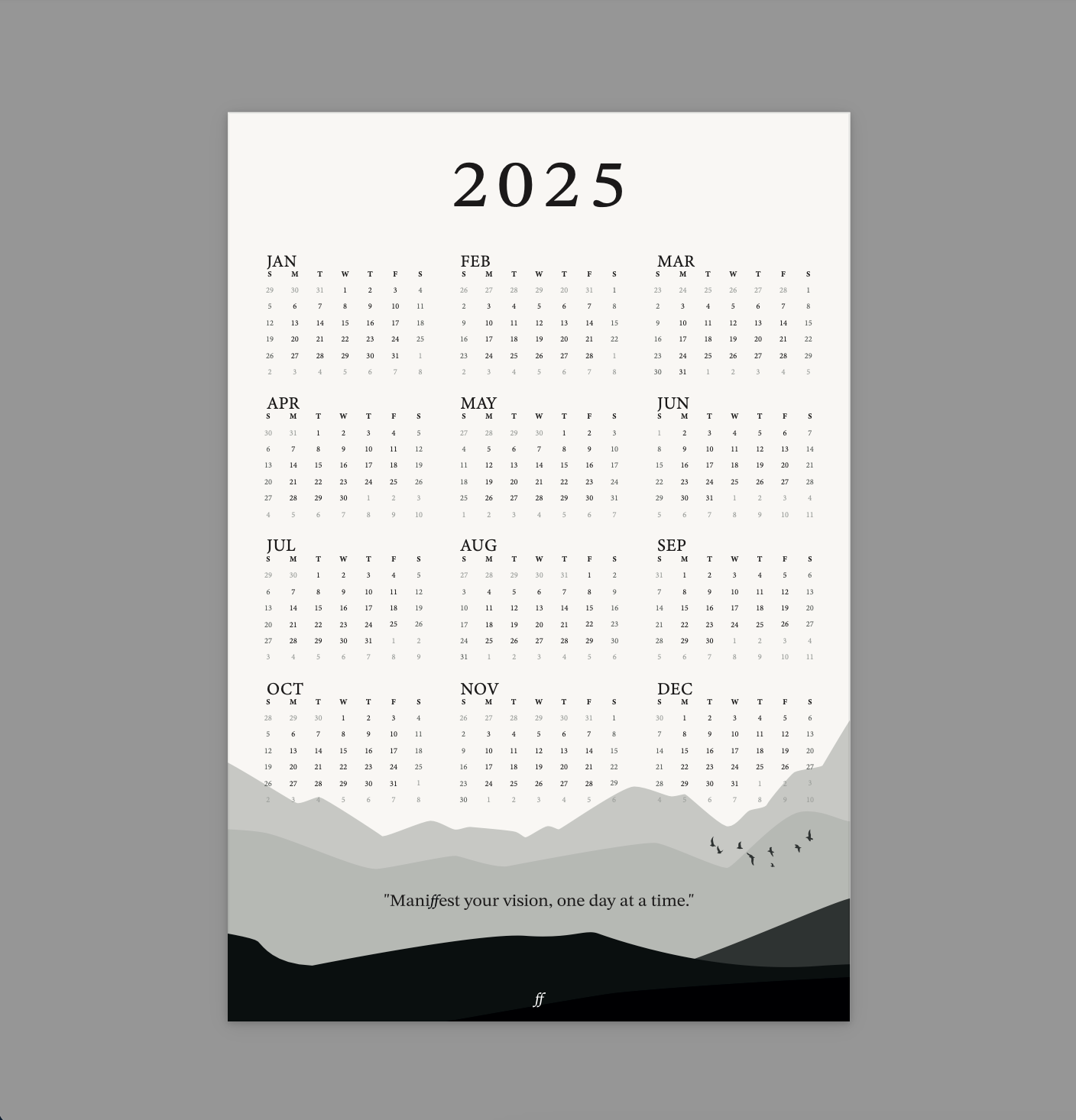 2025 FREE CALENDAR